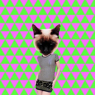 Çağdaş sanat kolajı. Geometrik moda pisi