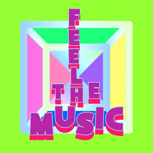 Creative text collage design. Feel the music