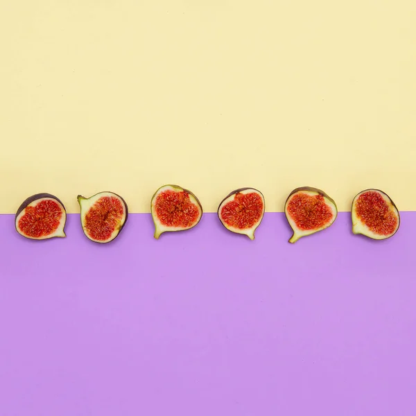 Fresh figs. Raw Fruits flat lay creative concept — Stock Photo, Image