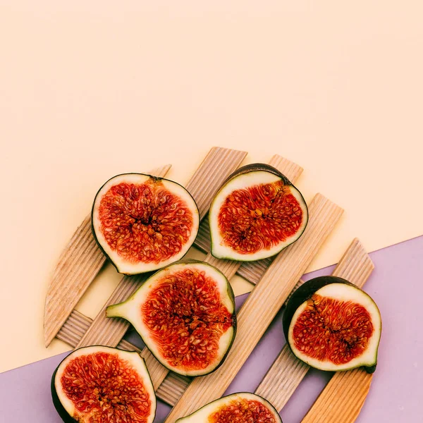 Higos frescos y sabrosos. Frutas crudas vitaminas concepto arte —  Fotos de Stock