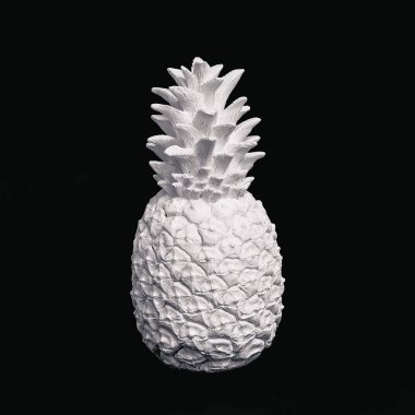 Siyah uzayda beyaz boyalı kaktüs. En düşük tasarım