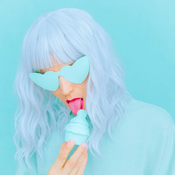 Estilo Azul Baunilha Estética Feminina Tendências Cores Monocromáticas Aqua Menthe — Fotografia de Stock