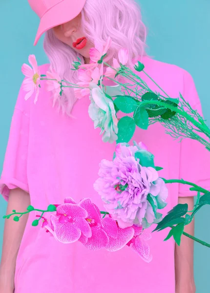 Fashion Pretty Vanilla Girl Pastel Style Girl 90S Aesthetic Fresh — Stock Photo, Image