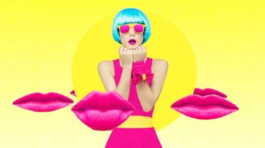 Minimal Motion tasarım sanatı. Kız ve moda moda eğilimleri