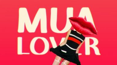 Minimal Motion tasarım sanatı. Uydurma trendler Mua Lover Vintage Kızı