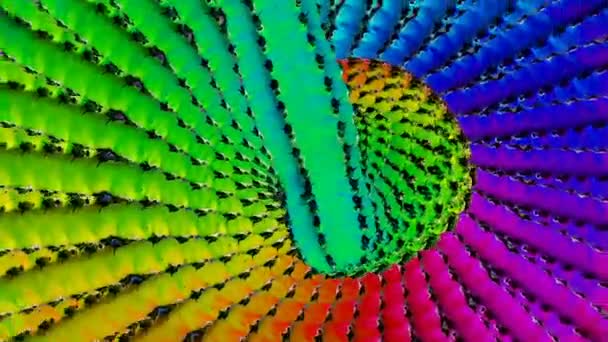 Arte del movimento minimo. Vibrazioni colorate di ipnosi Cactus Trance — Video Stock