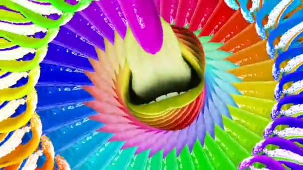 Arte de colagem de movimento mínimo. Boca e banana. Moda colorida Maquiagem conceito — Vídeo de Stock