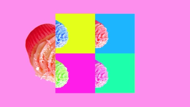 Arte contemporanea del movimento. Torta colorata. Concetto colorato — Video Stock