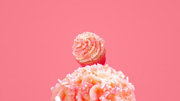 Minimal Candy motion art. Torta Rosa. Umore rosa — Video Stock