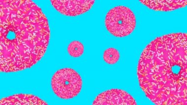 Asgari Hareket Sanatı. Pembe çörekler arka plan Donut sever.