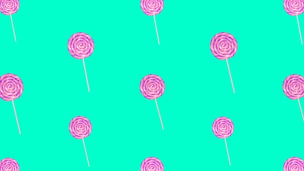 Arte de Movimento Mínimo. Lollipop fundo Candy estilo — Vídeo de Stock