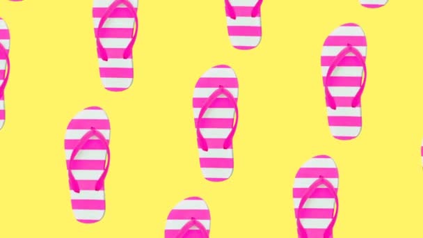 Arte de Movimento Mínimo. Moda Flip- flop. Humor de praia — Vídeo de Stock