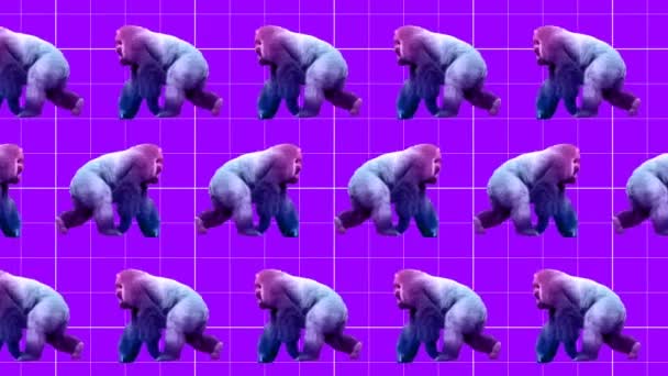 Minimal Motion art. Gorilla background Animal vibes — Stock Video