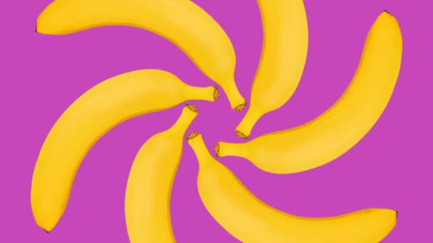 Minimal Motion Art. Stilvolle Bananen Hintergrund — Stockvideo