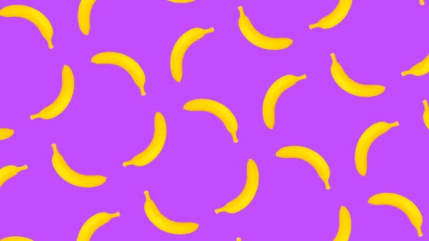 Arte de design de movimento mínimo. Fundo das bananas — Vídeo de Stock