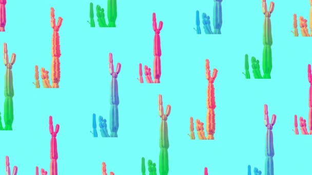 Minimal modedesign. Kaktus bakgrund — Stockvideo