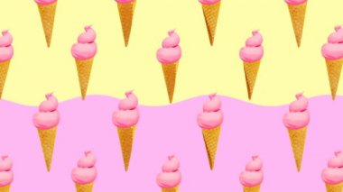 Minimum hareket tasarım sanatı. Sweet Candy geçmişi. Vanilyalı dondurma.