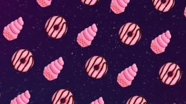 Minimum hareketli eğlence sanatı. Kawai Sweet arka planı Şeker minimumu konsept