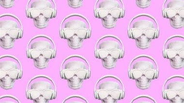 Moda tasarımı DJ kafatası arkaplan yaratıcı müzik sanatı