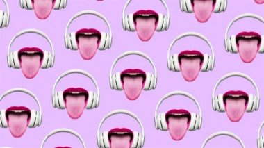 Moda hareketi pop sanat tasarımı. Minimum konsept. Dj Dudak deseni