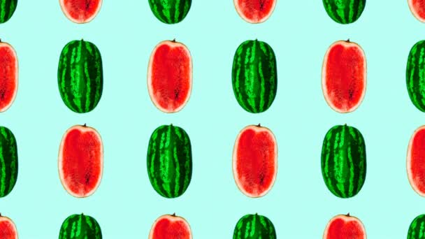 Minimal Motion Design Kunst. Wassermelonenmuster — Stockvideo