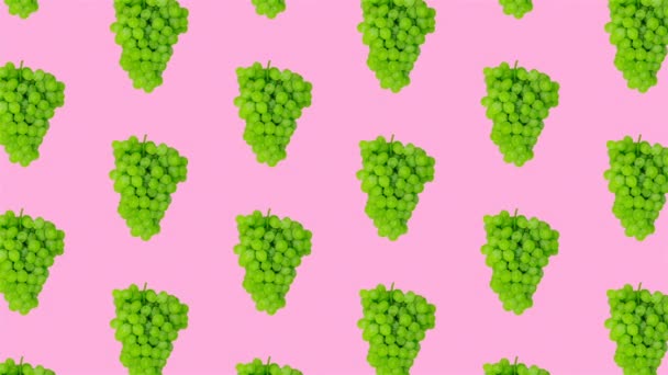 Modeontwerp. Minimale fruitvibes. Druivenpatroon — Stockvideo