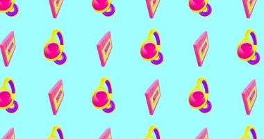 Animasyon tasarımı. Çok az. Dj desenli sanat. Eski kaset.