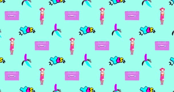 Fondo animado. Música vibraciones de fiesta. Diseño mínimo — Vídeo de stock