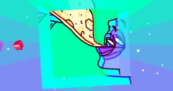 Mode-Animationsdesign. Fast Food-Liebhaber. Motion Illustration — Stockvideo