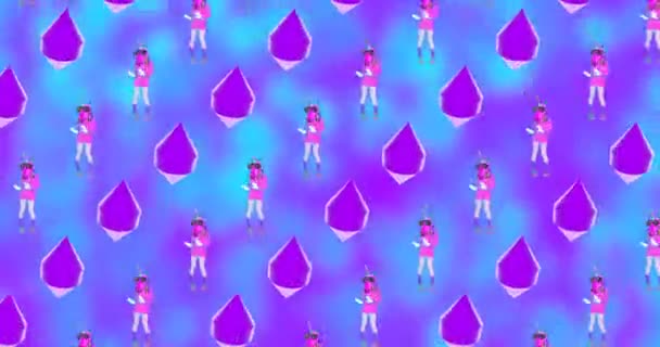 Mode animation design. Dansande enhörning i kristaller. Perfekt för Night Club Party bakgrund — Stockvideo