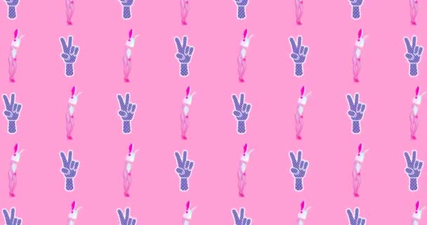 Fashion animation pattern. Sexy Dancing Bunny. Party Music vibes.Ideal for Night club background — Stock Video