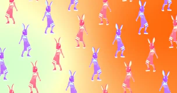 Mode animation design. Dansande kaninmissfoster. Urban stil vibbar Idealisk för Night Club Party — Stockvideo