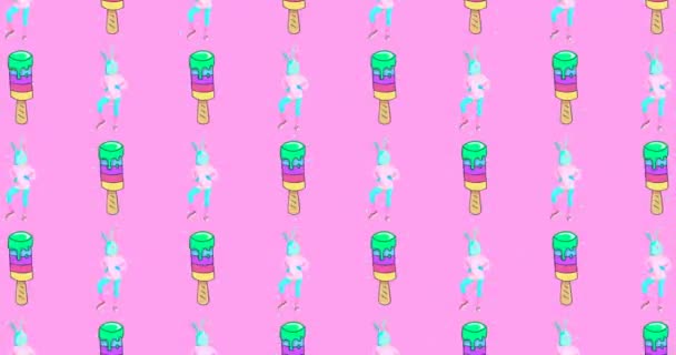 Motion sweet pattern. Candy Bunny. Candy mood. — Stock Video