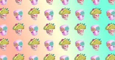 Minimum hareket tasarımı. Fast food sanatı. Fast food kalıbı kafatası