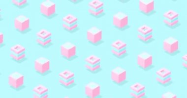 Asgari animasyon izometrik desen. En küçük geometrik sanat