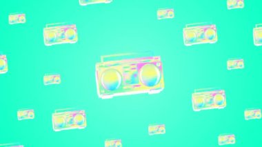 Minimum animasyon gif tasarımı. Klasik plak çalar dinamik kalıp sanatı