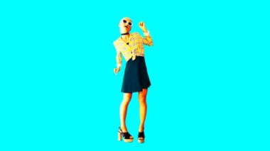 Gif animasyon tasarımı. Moda kızı giysisi