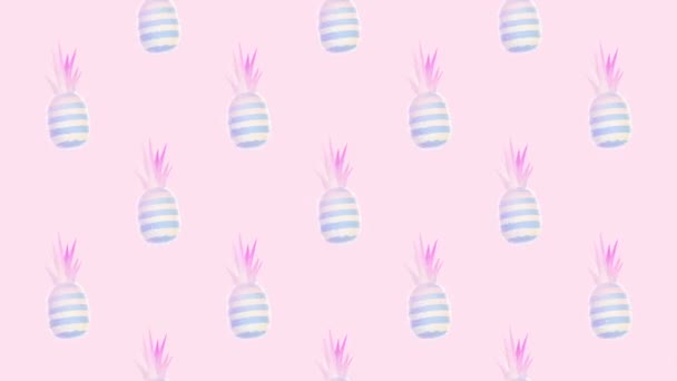 Arte de animação Gif. 3d ananas padrão em abstração — Vídeo de Stock