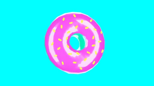 Minimal rörelse gif art. 3D Donuts dynamiska vibbar — Stockvideo