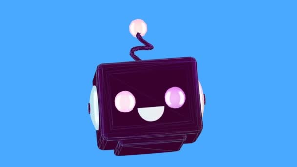 작은 애니메이션 gif art. 3d 빈티지 로봇 캐릭터 — 비디오