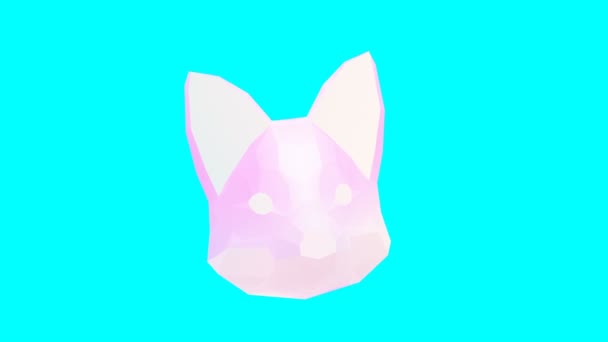 Animação mínima gif art. 3d raposa rosto — Vídeo de Stock