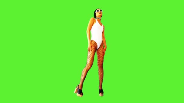 Gif animation design. Fashion girl clubbing style — Stock Video