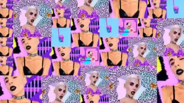 Motion Slide Show tasarımı. Pembe ve Mimari Kaleydoskop bitkileri