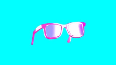 Minimum hareket gif sanatı. 3D pembe güneş gözlüğü dinamik titreşimleri