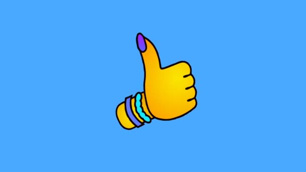 Motion diseño gif mínimo. Pulgar hacia arriba. Como yo. Buenas vibraciones solamente — Vídeos de Stock