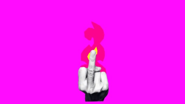 극미 한 모션 gif 디자인. 손가락 중간의 기분 — 비디오