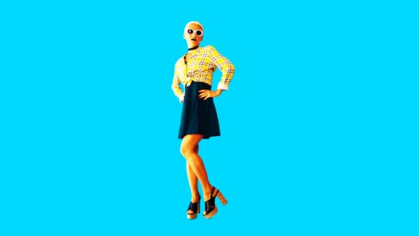 Gif Animationsdesign. Mode Modell Vintage-Outfit — Stockvideo