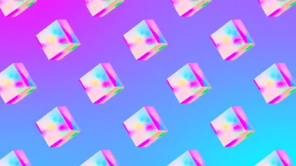 Gif Animationskunst. 3D geometrisches Objekt Glitch Effekt Abstraktion Muster Design — Stockvideo