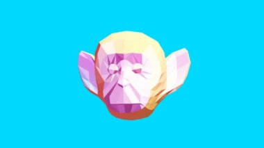 Minimum animasyon gif sanatı. 3d Maymun Surat