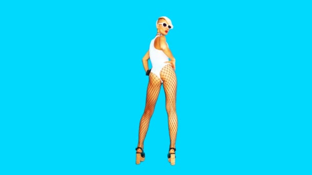 Minimální animační umění. Sexy tanec Lady Rock klubový styl — Stock video